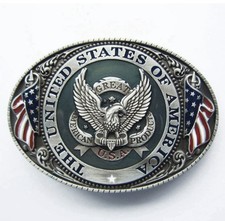 U.S.A. American Flag Eagle Metal Fashion Belt Buckle