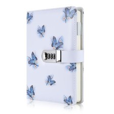 Arrlsdb A5 Creative Password Journal With Lock, Pu Leather Diary With