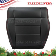 Fit 2010 2011 2012 Jeep Wrangler Driver Bottom Leather Cover Black Red Stitching