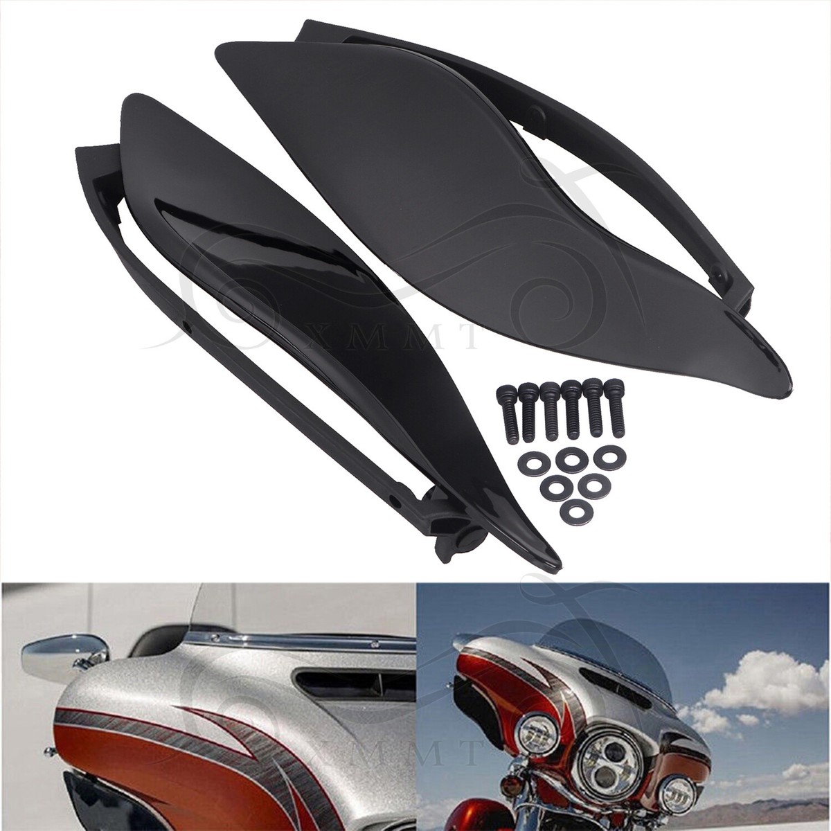 Adjustable Side Wings Wind Air Deflector For Harley Electra Street