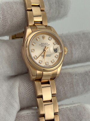 Rolex Ladies Datejust 179165 Factory Pink Diamond Dial 18K Rose