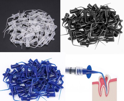 100pcs Dental Disposable Syringe Tip Teeth Washing Irrigation Endo Soft Tips
