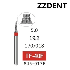 100 PCS TF-40F Orthodontic IPR Taper Tip Red Fine Grit FG Dental Diamond Burs