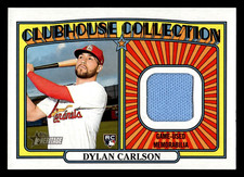 2021 TOPPS HERITAGE CLUBHOUSE COLLECTION RELIC DYLAN CARLSON RC GAME USED JERSEY