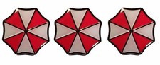 Resident Evil Umbrella Corporation Logo 1 1/4  Wide Enamel Metal Pin Set of 3