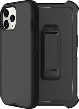 Black For Apple iPhone 12 Pro Max Shockproof Defender Case With Belt Clip