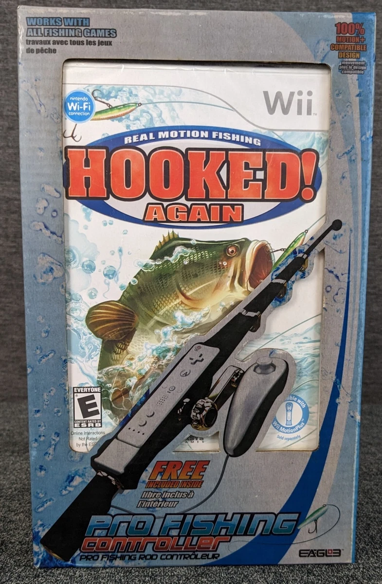 Wii Hooked! Again w/ Eagl3 Pro Fishing Controller Bundle Brand New in Box  RARE