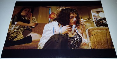 UMA THURMAN In-Person Signed 12x18 Pulp Fiction Overdose Scene Photo w/COA