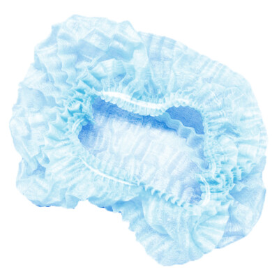Disposable Hair Net Bouffant Caps 21'' Blue Double Elastic String 14gsm 100pcs/pk