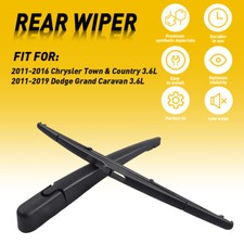 Rear Wiper Arm & Fits Blade 11-19 Dodge Grand Caravan Chrysler Town & Country ED