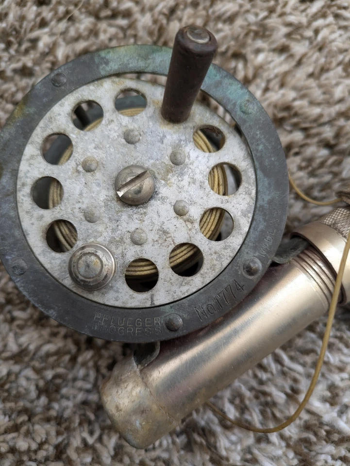 Combo de caña de pescar con mosca y carrete vintage 7,5 pies 2 piezas pfluger Foto 4 de 4