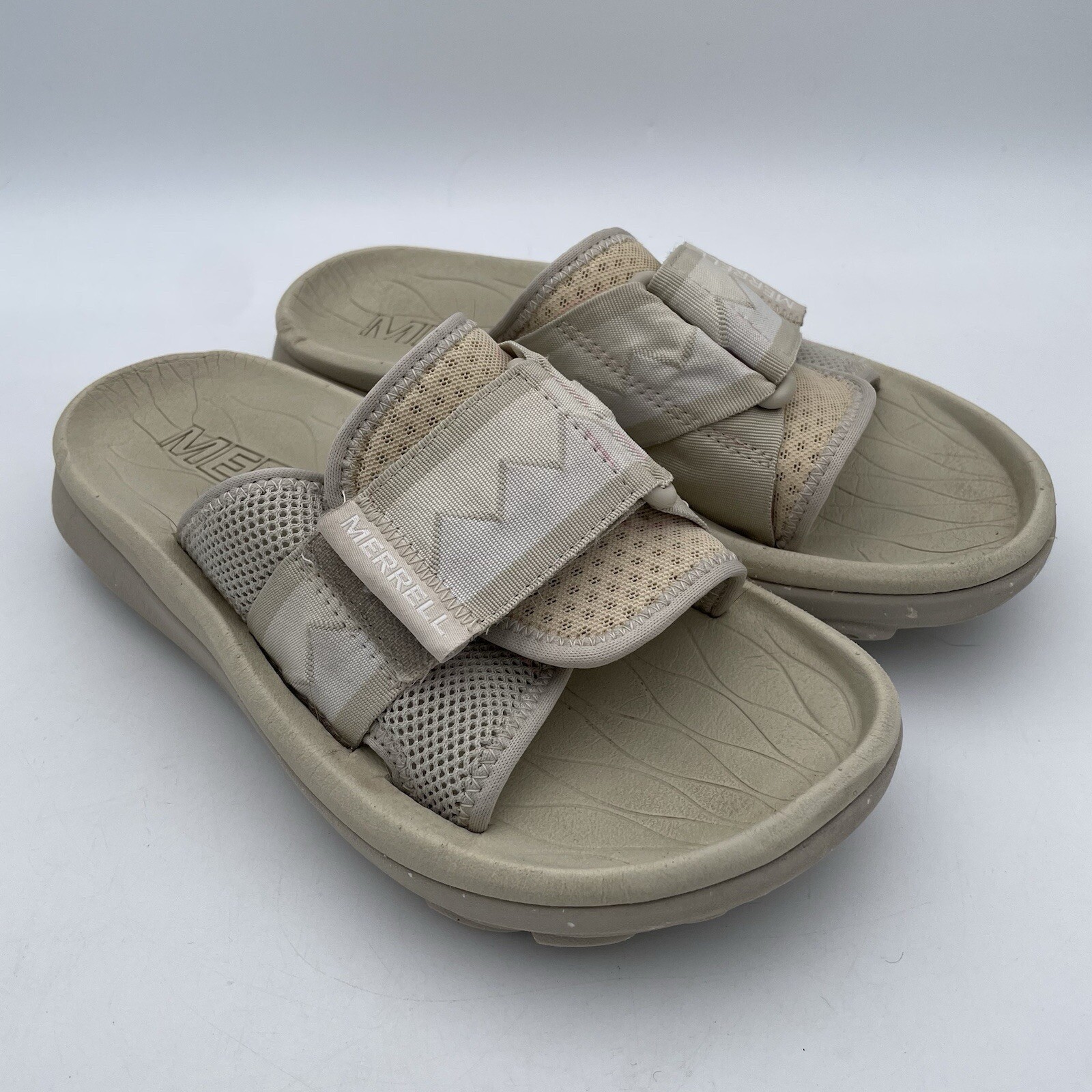 Merrell Sandali Donna Taglia 7 Regolabili Scivoli Spiaggia Slip On Marrone Sabbia