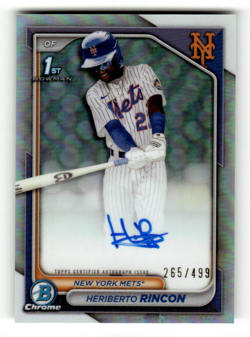 2024 Bowman Chrome Prospect Autograph Refractor Heriberto Rincon 