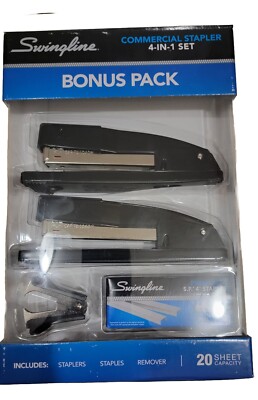 Swingline Commercial Stapler 4 in 1 Set New. 2 Staplers, Staples, Staple Remover
