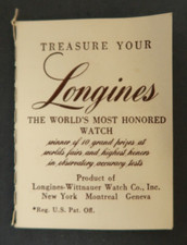 Treasure Your Longines L'orologio più onorato del mondo vintage piccolo libretto 1947