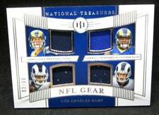Darrell Henderson RC/Kupp/Cooks/Goff 2019 National Treasures NFL Gear#3/99!Rams 