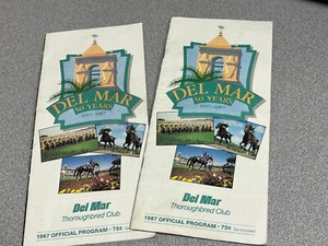 SET OF 2 DEL MAR 50 YEAR 1987 OFFICIAL PROGRAM DEL MAR RACE TRACK THOROUGHBRED