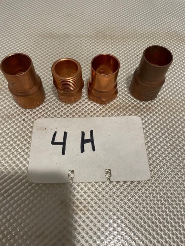 ONE NEW LOT OF FOUR 1-1/8 AND 1-3/8 COPPER FITTINGS SEE PHOTOS