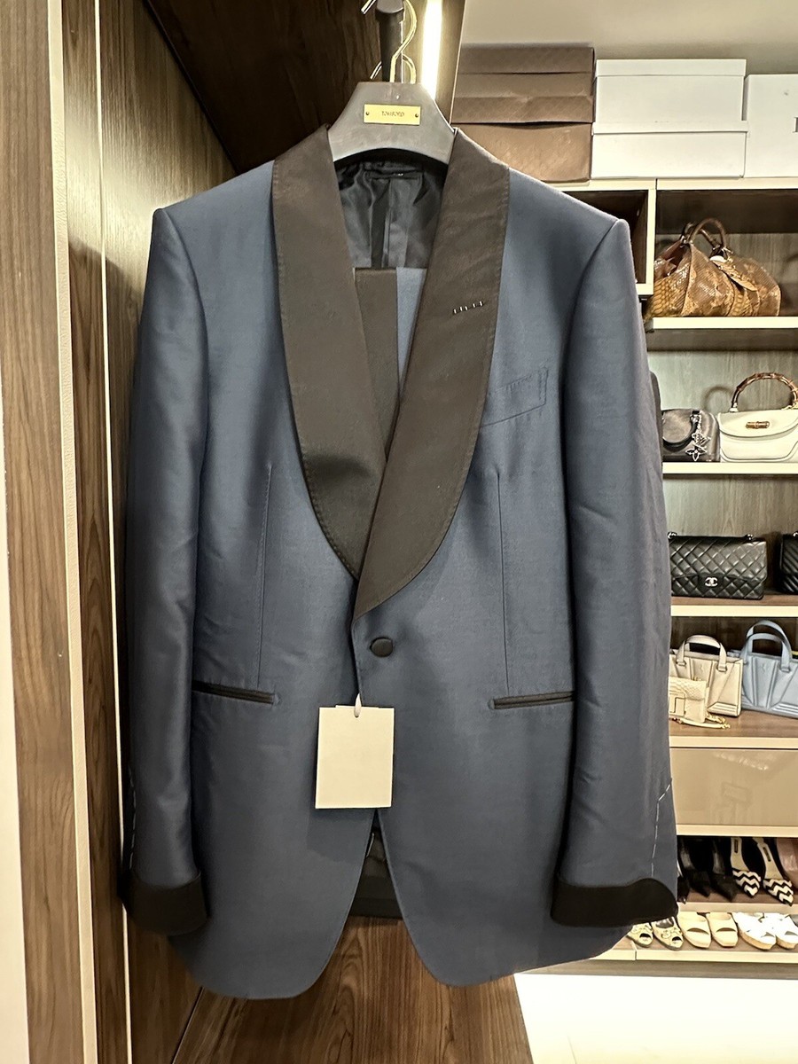 TOM FORD Tuxedo Shelton Shawl Collar Suit Midnight Blue Smoking 