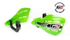 G2 Dirt Bike Hand Guards | Flags |  Handguards | Aluminum Mount - Green Shields