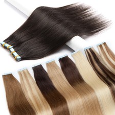 Tape in 100 Remy Human Hair Extensions Full Head THICK Long Medium Short US