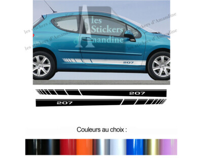 2 Bandes Autocollantes Damier Pour Peugeot 206 - Style Racing - Fabriqué En France