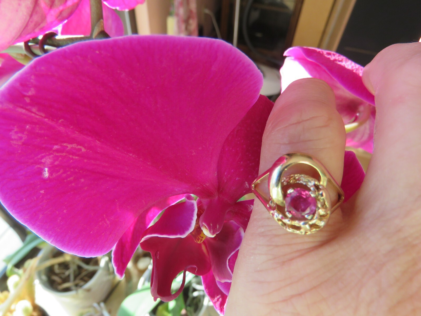 ❤️Solid 14K❤️ Yellow Gold Natural Ruby Engagement… - image 5