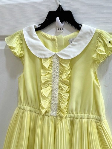 Janie and Jack Girls Pleated Chiffon Dress Size 7 years - Picture 8 of 16