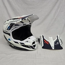 Troy Lee Designs SE5 Composite MIPS Helmet MXSE White / Navy MD*SAMPLE* WAS $550