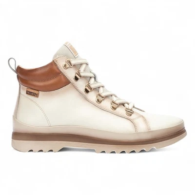 Bottes D'Ankle Pikolinos Vigo Femme Nata Blanches À Fermeture Éclair Et À Lacets - Photo 1/4