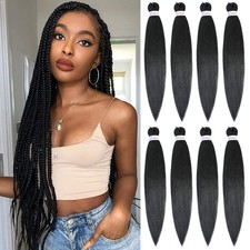 Alrence Pre Stretched Braiding Hair 30 Inch Synthetic Fiber 8 Packs Knotless