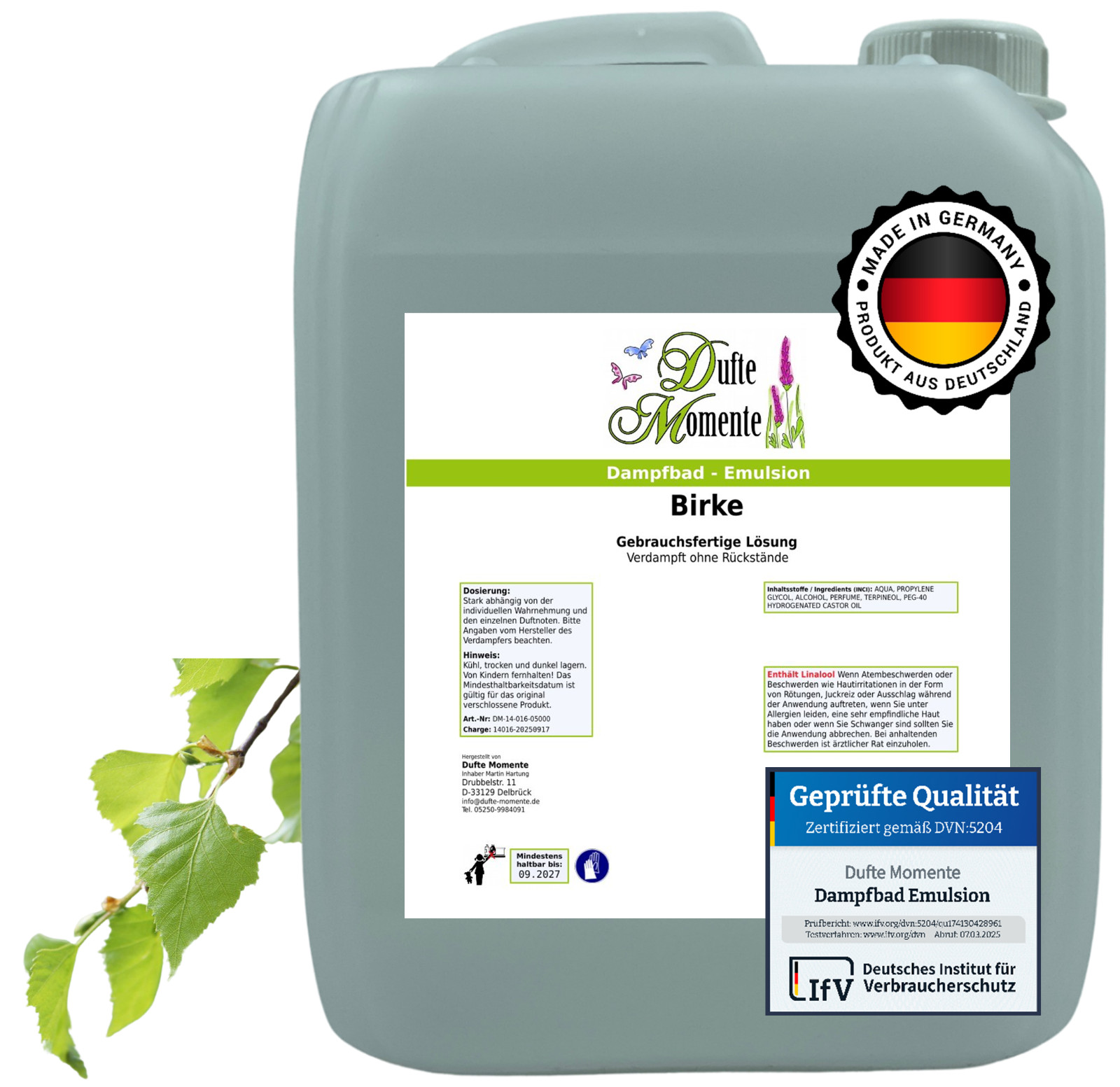 Dufte Momente Dampfbad Emulsion Birke | Wellness Duft für zuhause