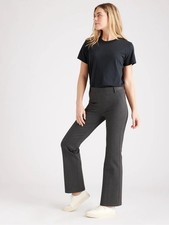 Quince Ultra-Stretch Ponte Bootcut Pants in Charcoal Size Small Pet. 28” Inseam