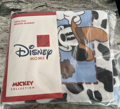 Couverture Mickey Mouse Disney Home Lil Buckaroo neuve dans son emballage double/taille complète 72 x 90 WPG-2705