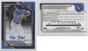 2024 Bowman Chrome Prospect Auto Blue Refractor /150 Milo Rushford #CPA-MR Auto