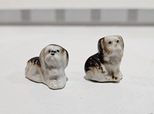 MCM Shih Tzu Porcelain Figurines, Marked Japan