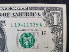 Fancy Serial Number $1 Birthday Note October  25, 1941, 19411025