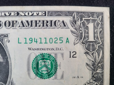 #ad Fancy Serial Number $1 Birthday Note October 25 1941 19411025 $7.00