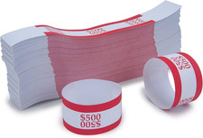 Currency Straps Money Bands - Self Sealing Red 500 500 PCS