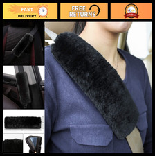 2pc Soft Sheepskin Wool Seat Belt Covers - Comfortable Shoulder Pads For All Car