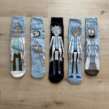 Rick and Morty Crew Socks 5-Pair Set Cartoon Adult Swim Sci-Fi Unisex Gift