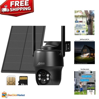 Complete Outdoor Surveillance: 4G LTE Solar Camera, 2K Resolution & Night Vision