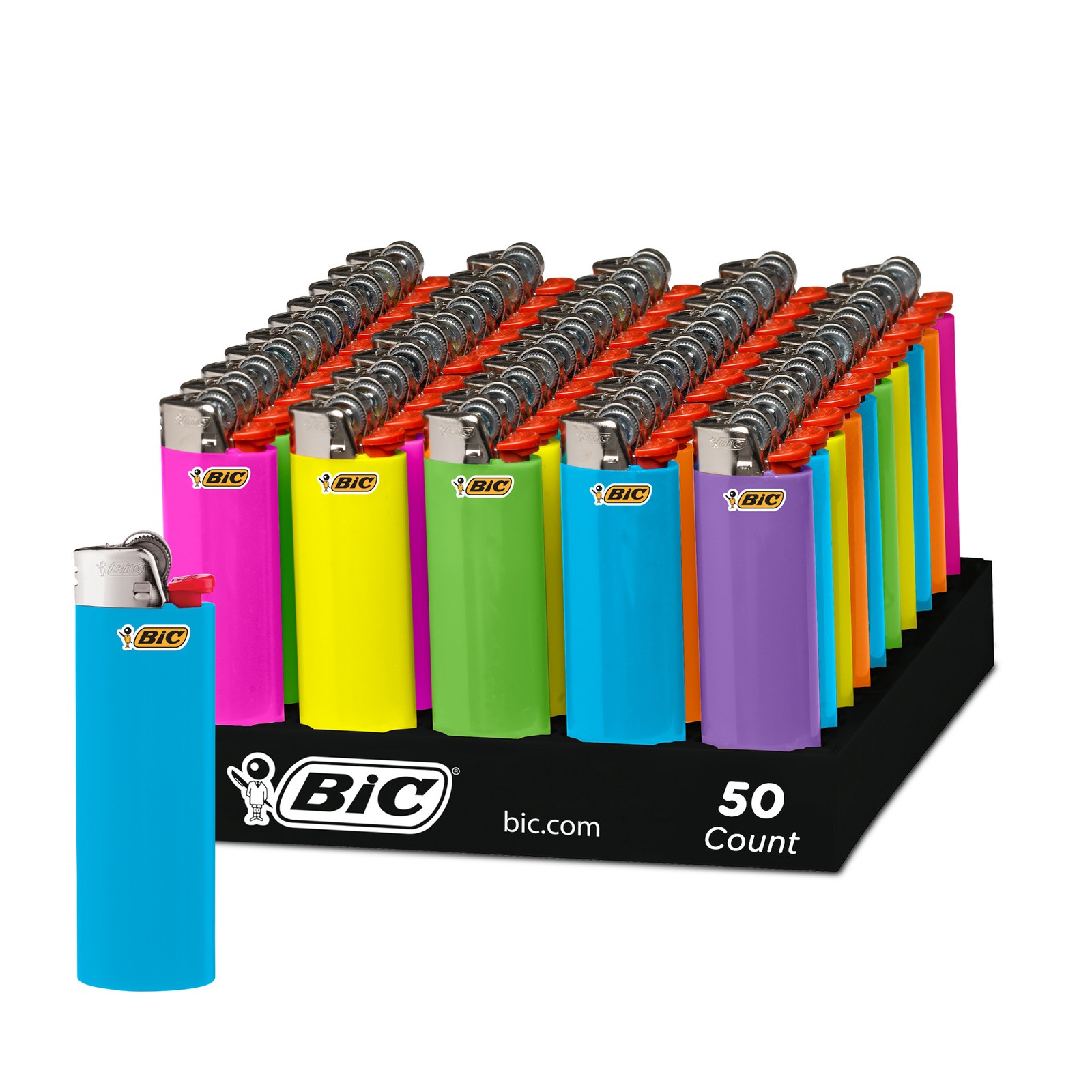 S, Fashion Assorted Colors, 50-count Tray Of Lighters