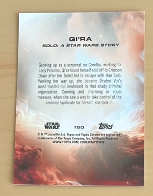 2025 Topps Chrome Star Wars QI'RA Prism Refractor #150 | eBay
