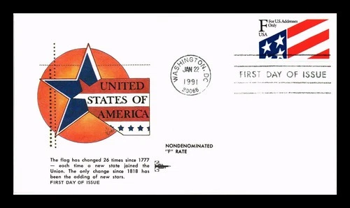US COVER PLASTIC FLAG F RATE FIRST DAY ISSUE GILL CRAFT CACHET