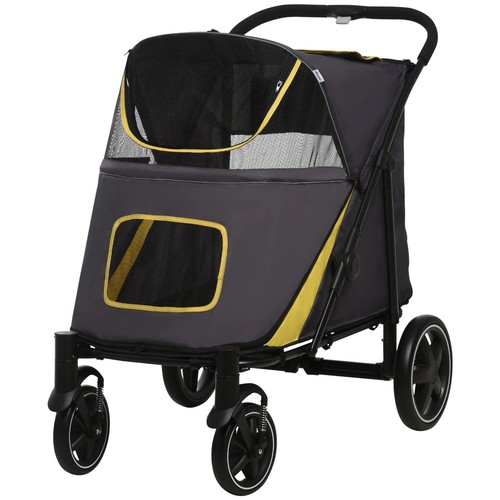 Foldable Dog Stroller for Large Dogs - Comfy, Secure & Shock Absorber Wheels - Picture 3 of 11