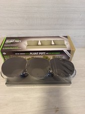Indoor Herb Planters Tray Kitchen Windowsill Plant Pot With Handle Black Set UK