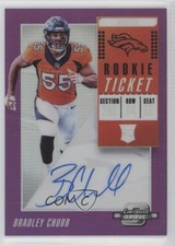 2018 Panini Contenders Optic Purple Prizm 46/75 Bradley Chubb #104 Auto 1x9