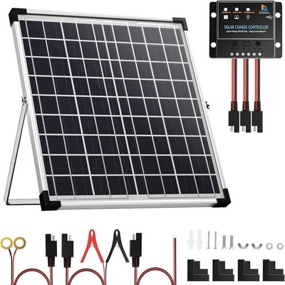 20W Watt Mono Solar Panel Kit for 12 V Home Battery Charging With 5A Controller