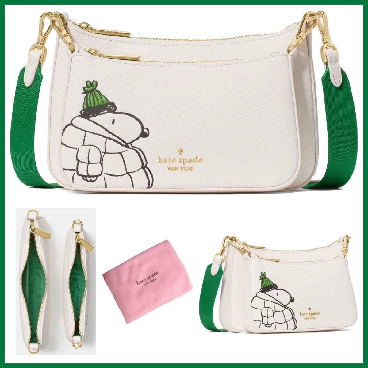 KATE SPADE PEANUTS X KSNY DUET SMALL CROSSBODY 2 PIECE SET W